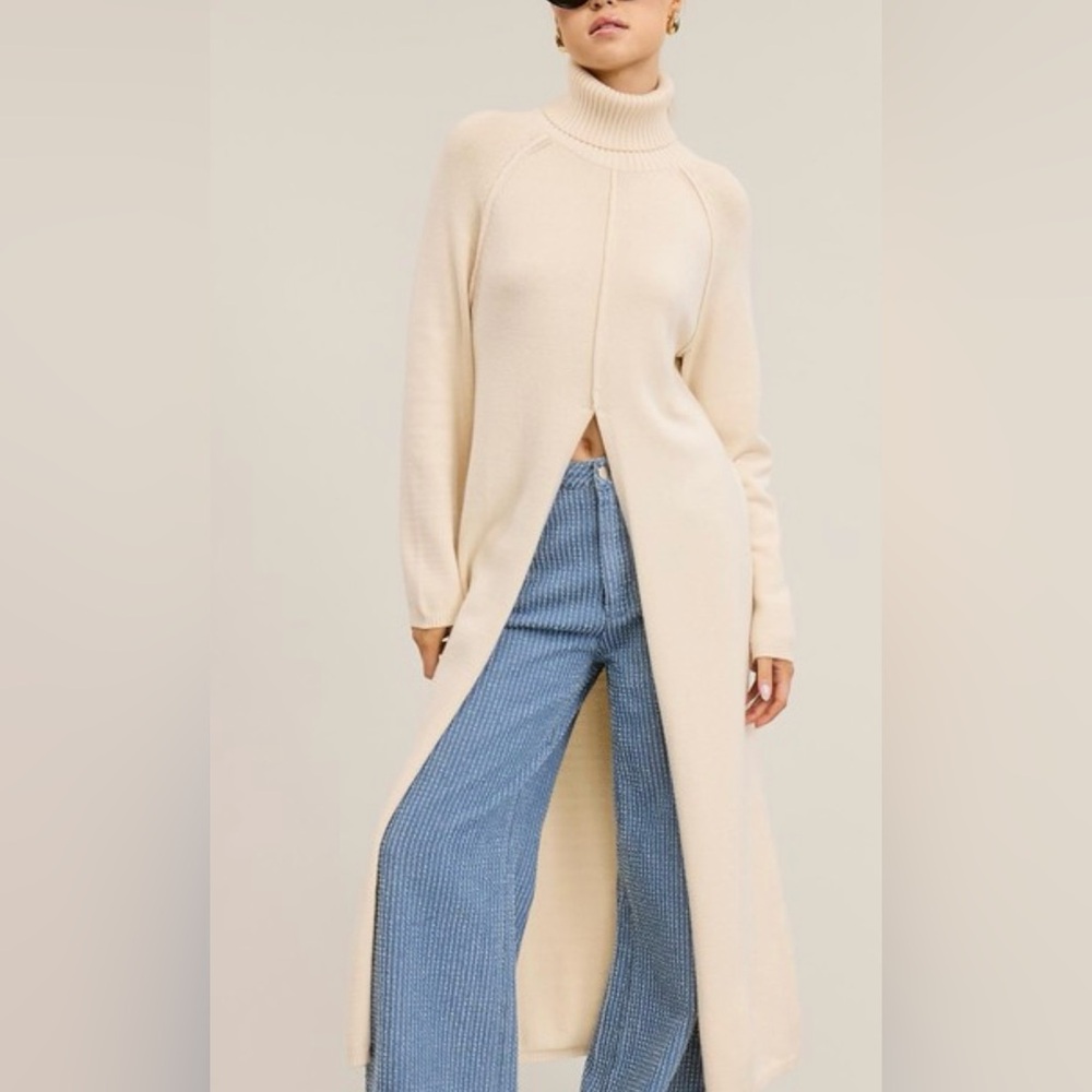 Mock neck sweater tunic
